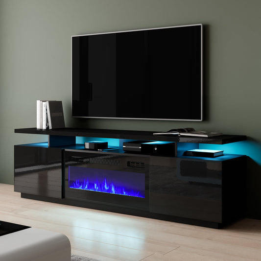 Eva-KBL Electric Fireplace 71" TV Stand