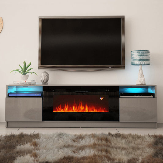 York 02 Electric Fireplace 79" TV Stand